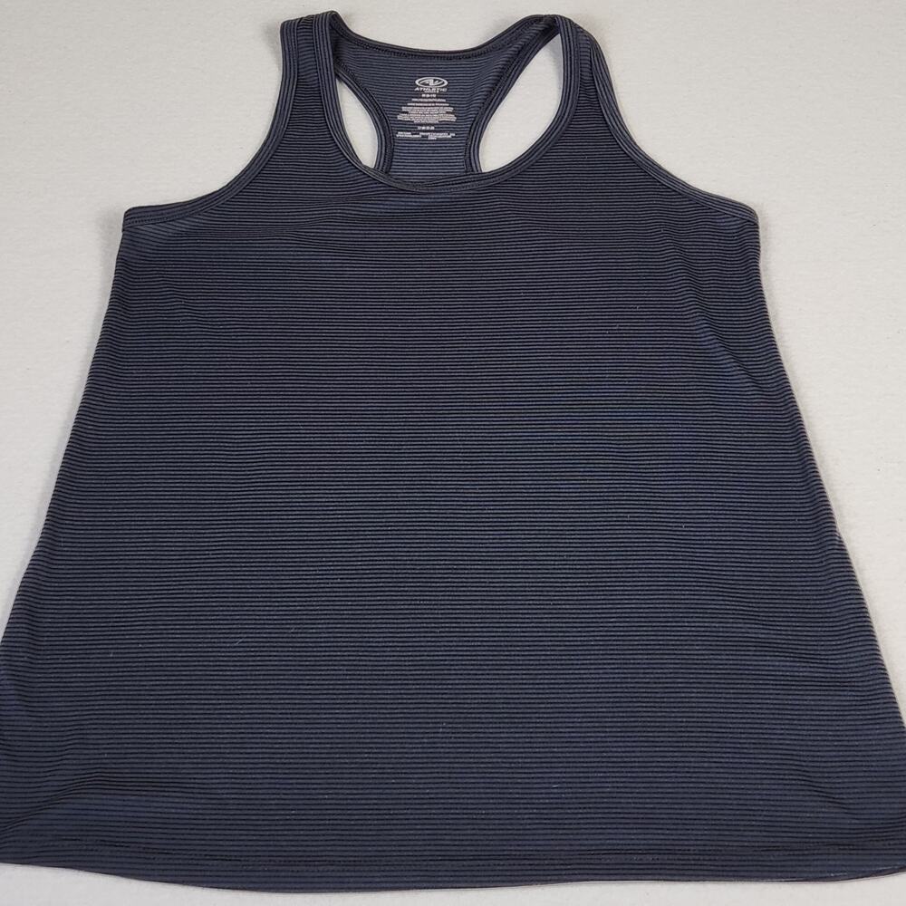 Athletic Works Women's Racerback Tank Top Charcoal Blk Pinstripe Size M (8-10)